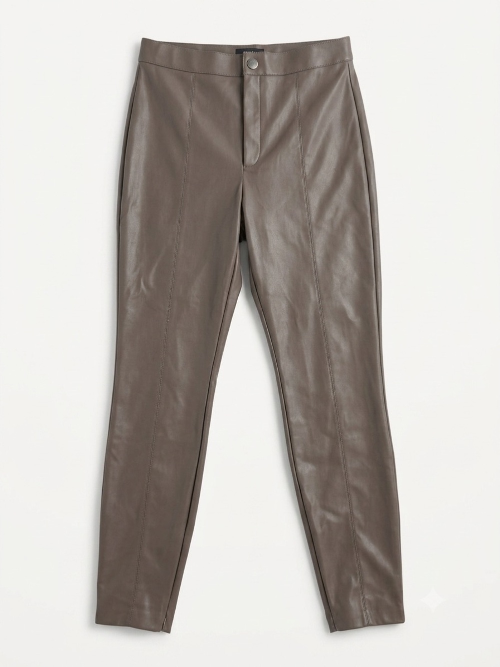 Zara Faux Leather Straight Leg Ankle Zip Pants Large